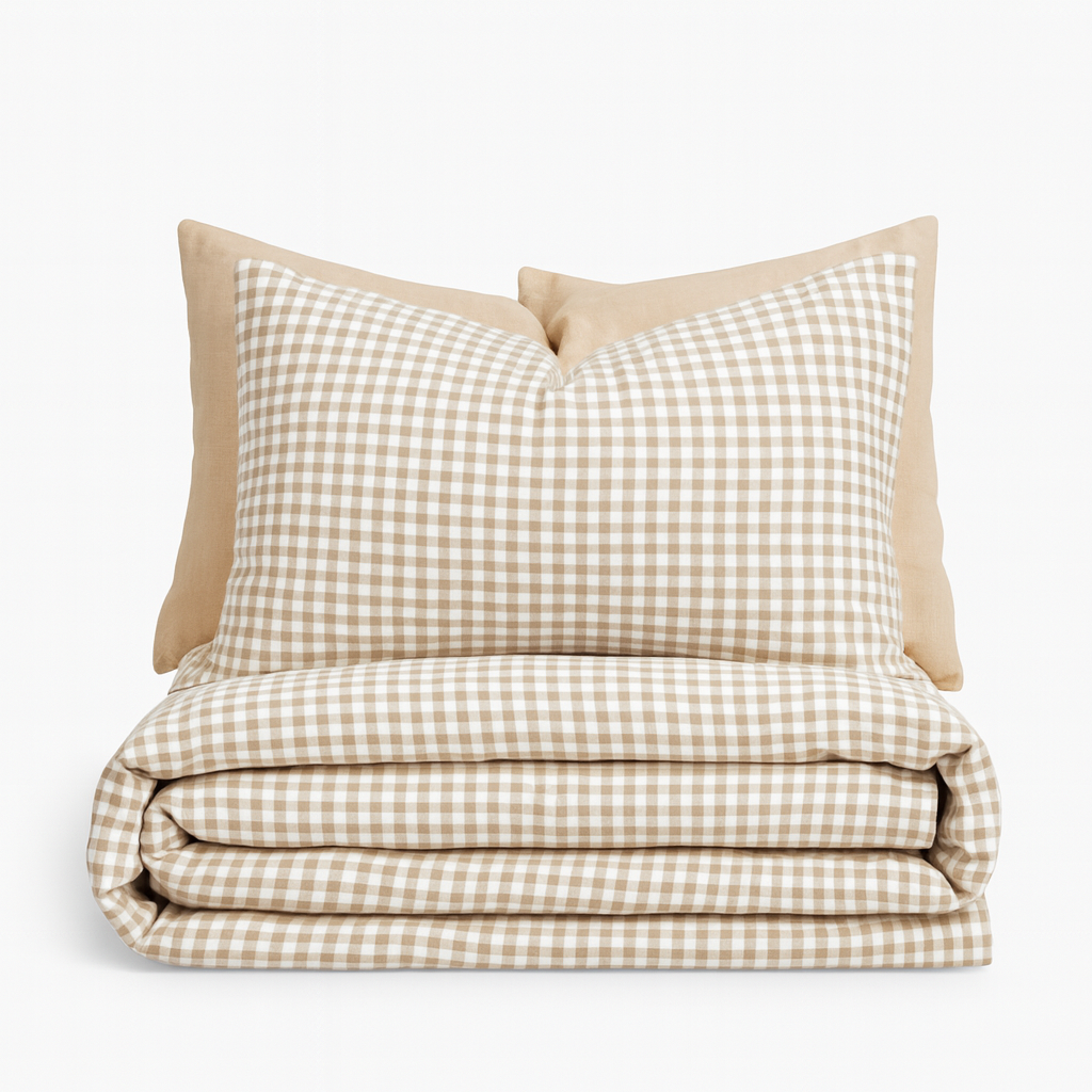 Kaiseki Grande | Japanese Style Check Queen Duvet Cover Set