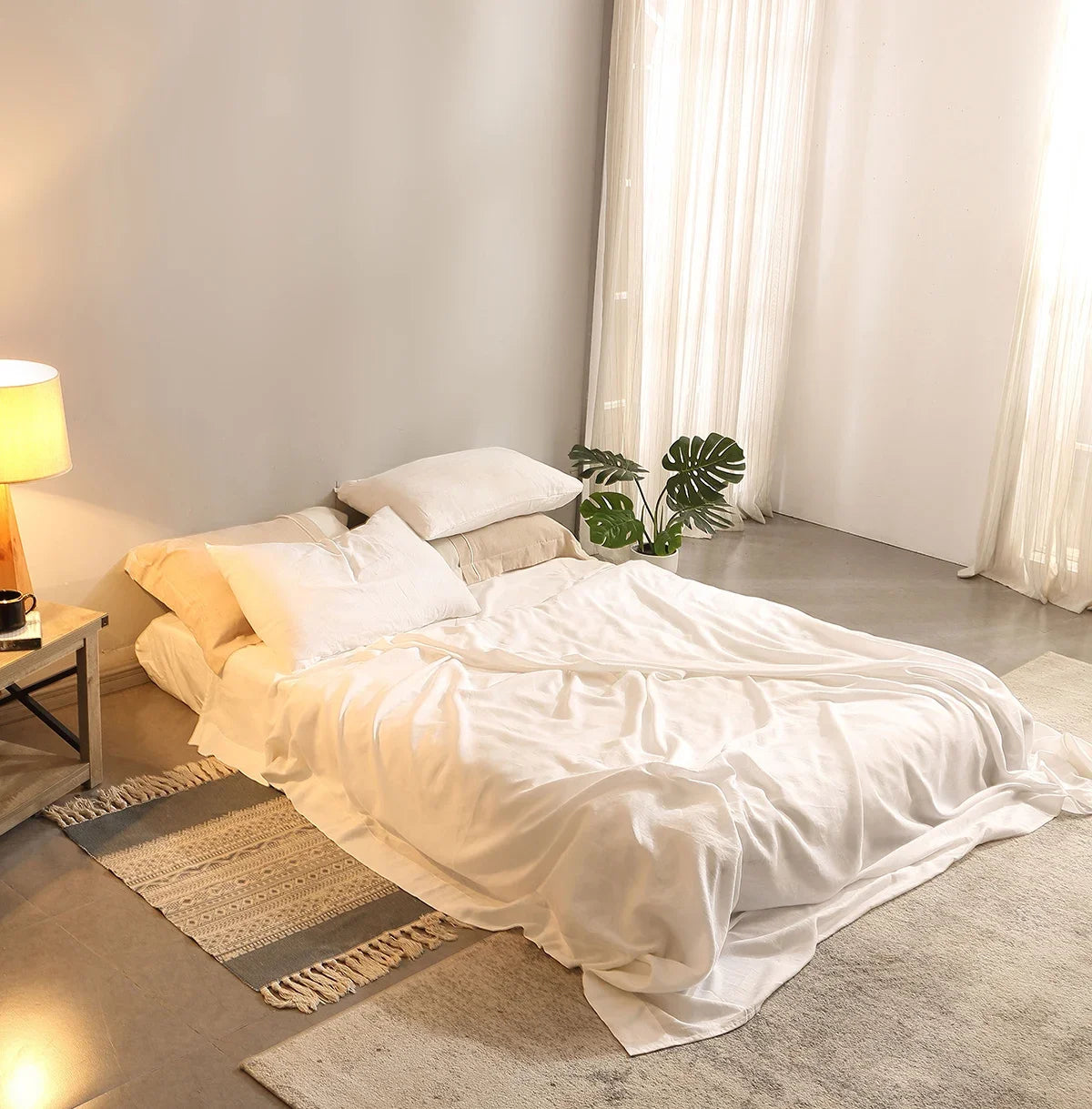 Pure linen Bed Sheet Set 4 Piece