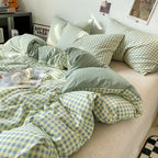 Kaiseki Grande | Japanese Style Check Queen Duvet Cover Set