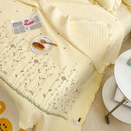 The Aurelia | Fresh Flower Embroidered Blanket Quilt Duvet Set