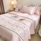 The Aurelia | Fresh Flower Embroidered Blanket Quilt Duvet Set