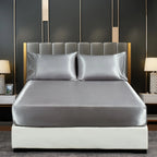 Silk Satin Fitted Bed Sheet with Elastic Band