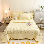 The Aurelia | Fresh Flower Embroidered Blanket Quilt Duvet Set