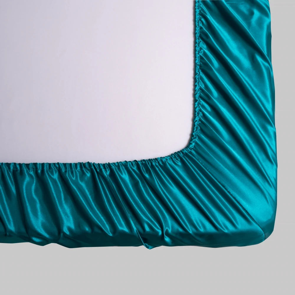 Silk Satin Fitted Bed Sheet with Elastic Band
