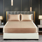 Silk Satin Fitted Bed Sheet with Elastic Band