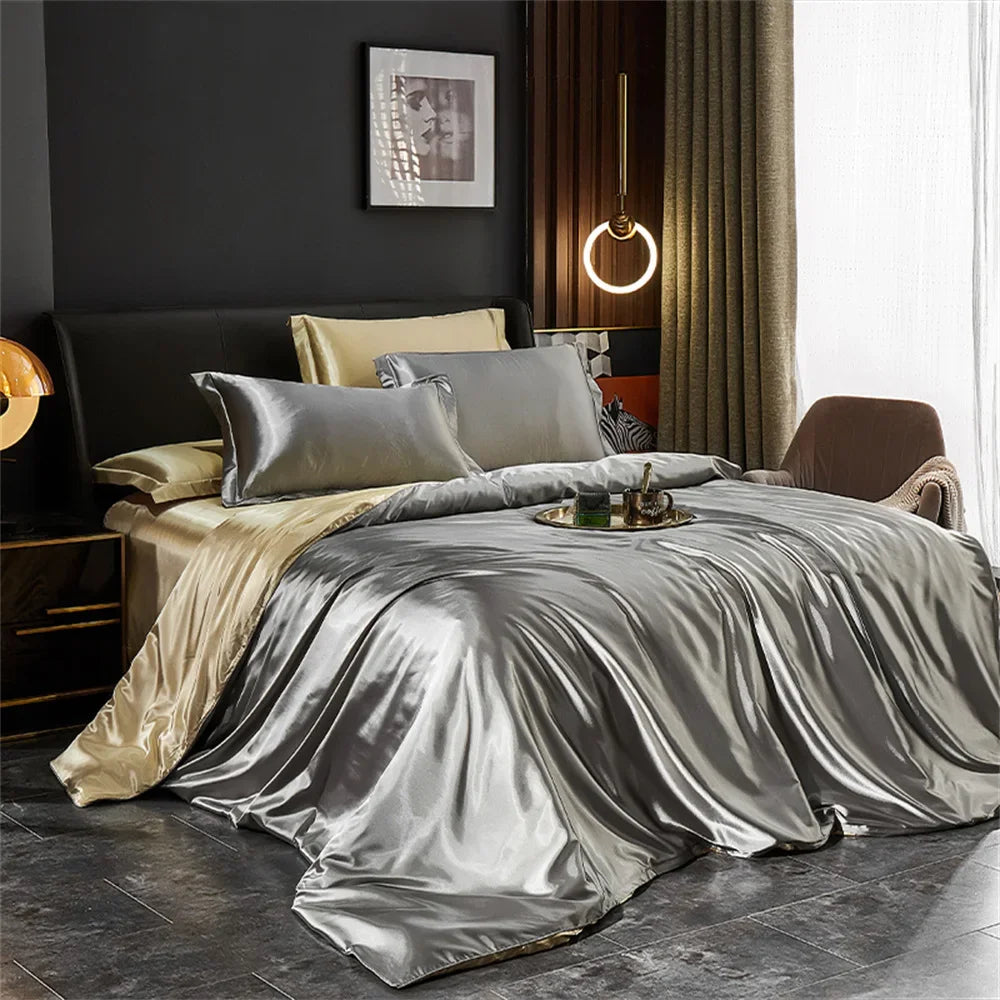 Solid Silk Bedding Set