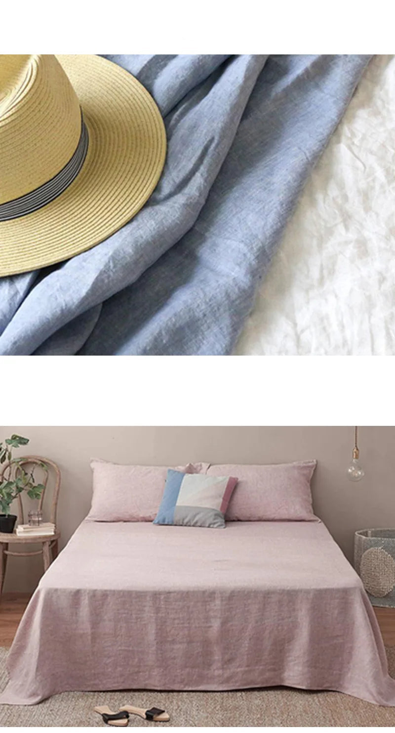 100% Pure Linen Bed Sheet | Flat Sheet Set 1pc