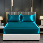 Silk Satin Fitted Bed Sheet with Elastic Band