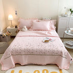 The Aurelia | Fresh Flower Embroidered Blanket Quilt Duvet Set