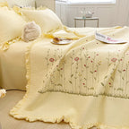 The Aurelia | Fresh Flower Embroidered Blanket Quilt Duvet Set
