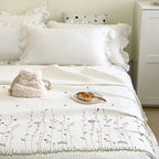 The Aurelia | Fresh Flower Embroidered Blanket Quilt Duvet Set
