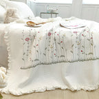 The Aurelia | Fresh Flower Embroidered Blanket Quilt Duvet Set