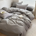 Solid Bed Linen Cotton Bedding Set