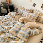 Kaiseki Grande | Japanese Style Check Queen Duvet Cover Set