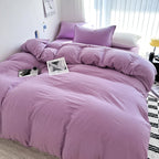 Solid Bed Linen Cotton Bedding Set