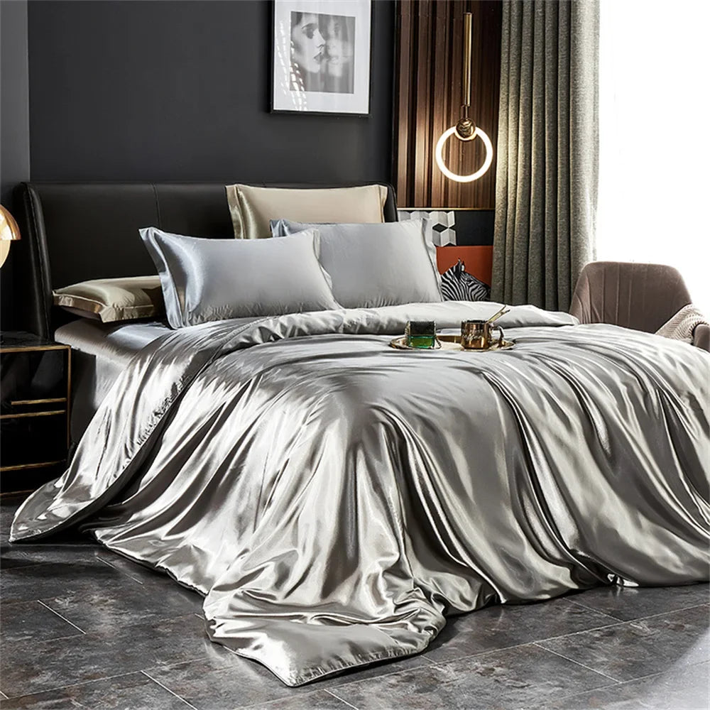 Solid Silk Bedding Set