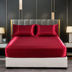 Silk Satin Fitted Bed Sheet with Elastic Band