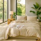 Kaiseki Grande | Japanese Style Check Queen Duvet Cover Set