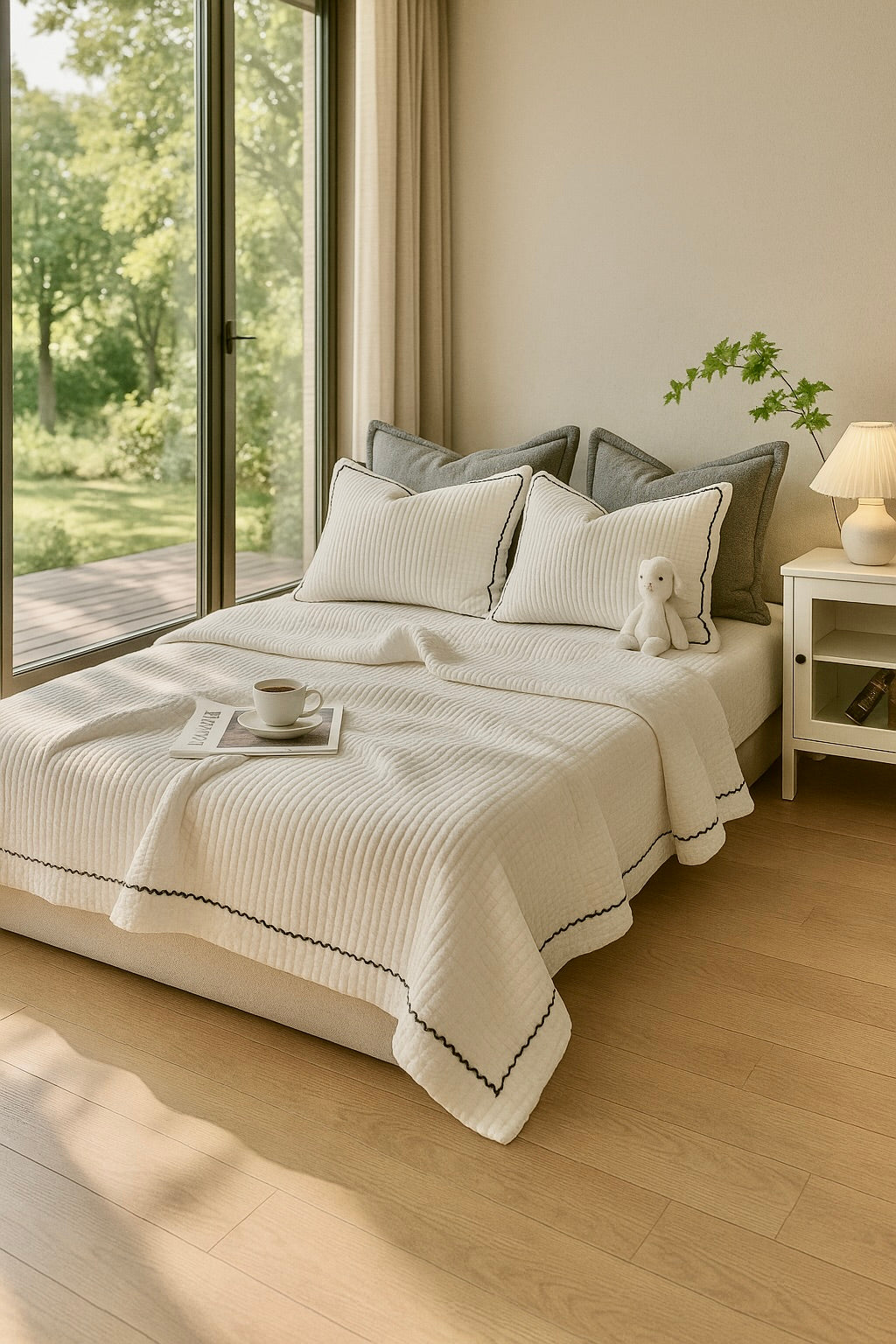 The Amara | French Style Yarn Quilted Duvet Set